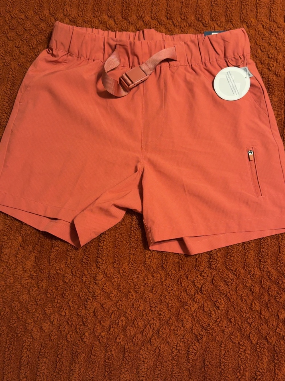 Magellan Outdoors Coral Elastic-Waist Athletic Shorts with Belt